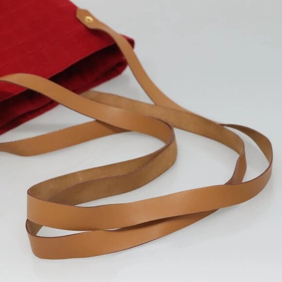 BURBERRY Shoulder Bag Canvas Red Auth ti2872 - Picture 8 of 16